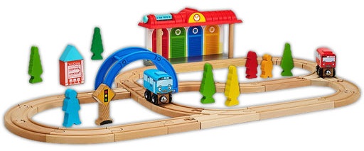 타요 중앙차고지가 있는 원목 도로놀이 